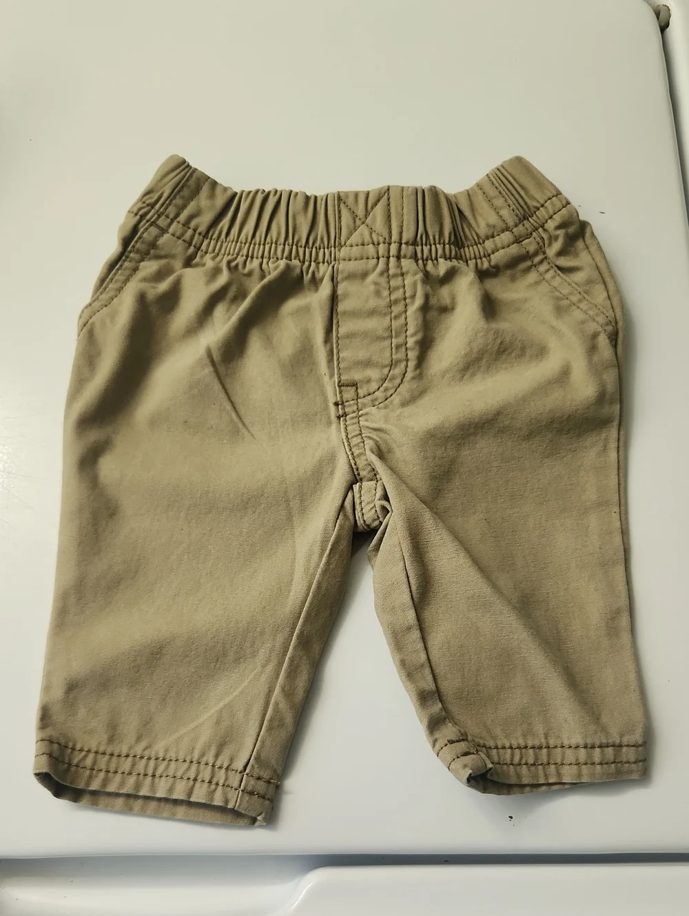 Carter's Tan Elastic Waist Khaki Pants For Babies 3 Months